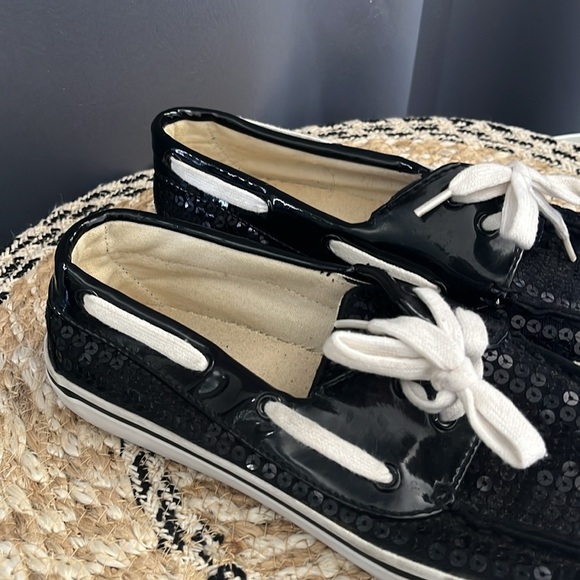 Dexter Women's Black Sequin Loafers Sneakers  7.5 - Picture 4 of 12